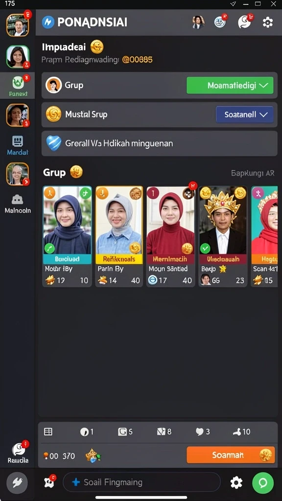 Fitur interaktif yang memungkinkan pemain bertukar pesan.
