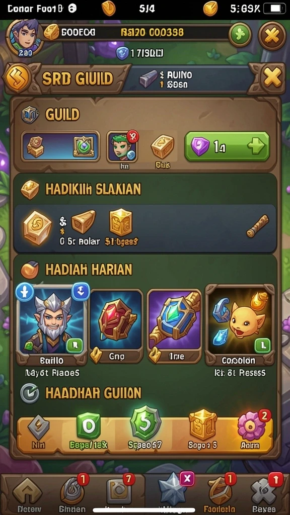 Pemandangan level yang penuh warna dan dinamis.