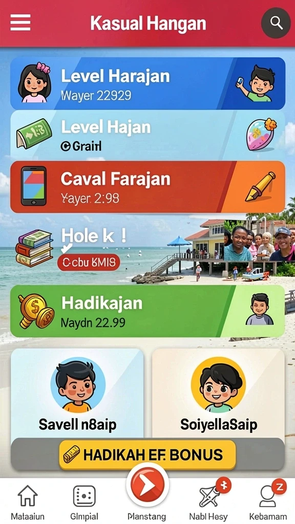 Berbagai level menantang yang siap dijelajahi.