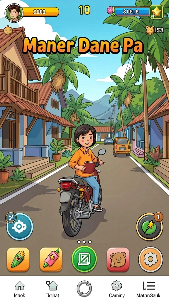 Tampilan awal permainan dengan karakter yang menarik.