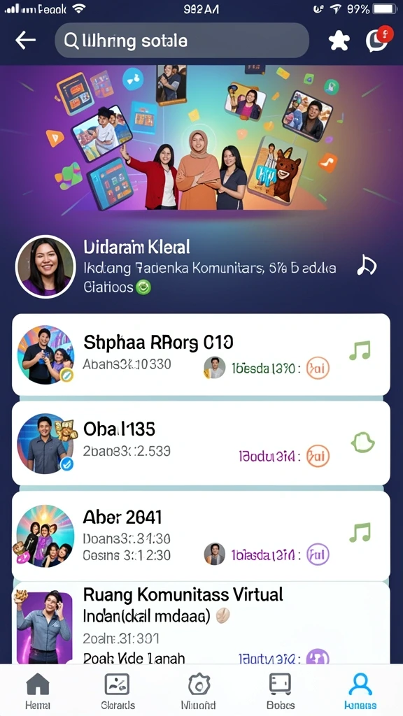 Tampilan utama aplikasi MITRA77 yang menarik dan warna-warni.